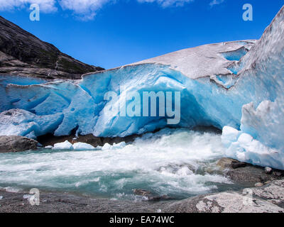 Nigardsbreen est un bras du glacier du grand glacier Jostedalsbreen. Nigardsbreen se trouve à environ 30 kilomètres au nord du village de Banque D'Images
