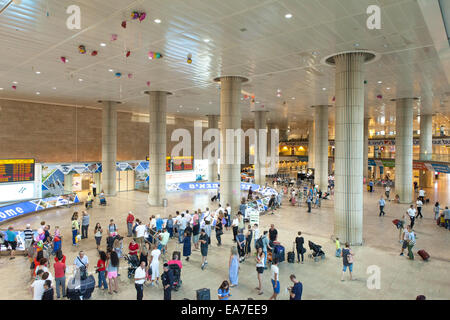 Hall des arrivées de l'aérogare 3 Israël s'aéroport international Ben Gurion Banque D'Images