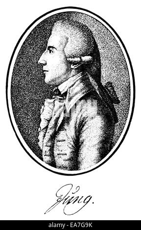 Johann Heinrich Jung ou Jung-Stilling, 1740-1817, un ophtalmologiste allemand, économiste et écrivain, Johann Heinrich Jung und Jung Banque D'Images