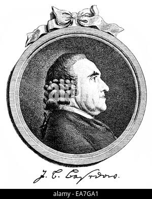 Johann Bernhard Basedow, 1724 - 1790, le théologien allemand, enseignant, écrivain et philanthrope de l'Illumination, Portrait vo Banque D'Images