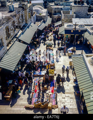 Marché à la Porte de Damas Jérusalem Israël Banque D'Images