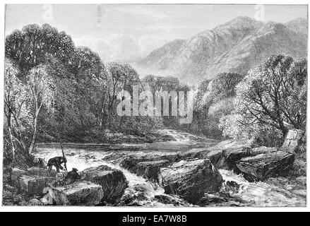 Sur la rivière près de Lledr Bettws y Coed Banque D'Images