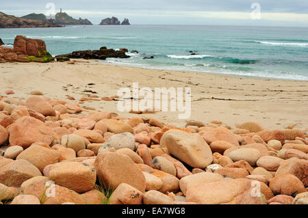 Paysage côtier et le Cap Vilán. Camariñas, Galice, Espagne Banque D'Images