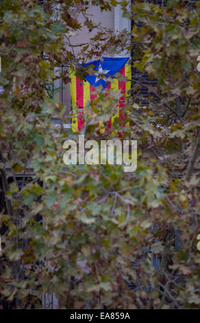 La Catalogne Région de l'Espagne. 8 octobre, 2014. Le jour avant le référendum pour l'indépendance Banque D'Images