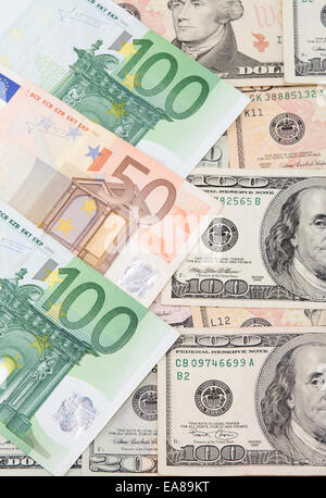 Ensemble de dollar et euro Banque D'Images