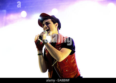 Barcelone - le 23 mai : Abraham Mateo (Espagnol) à la chanteuse pop Pop Festival Primavera par Los 40 principales. Banque D'Images