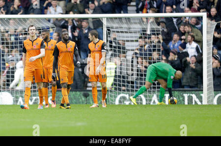 Derby, Royaume-Uni. Nov 8, 2014. Découragement pour Wolverhampton Wanderers après le deuxième but pour Derby - Football - Sky Bet Championship - Derby County vs Wolverhampton Wanderers - Stade iPro Derby - Saison 2014/15 - 8 novembre 2014 - Photo Malcolm Couzens/Sportimage. Credit : csm/Alamy Live News Banque D'Images