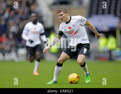 Derby, Royaume-Uni. Nov 8, 2014. Jeff Hendrick de Derby County - Football - Sky Bet Championship - Derby County vs Wolverhampton Wanderers - Stade iPro Derby - Saison 2014/15 - 8 novembre 2014 - Photo Malcolm Couzens/Sportimage. Credit : csm/Alamy Live News Banque D'Images