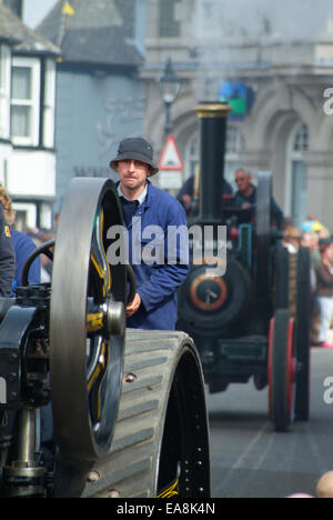 Défilé de jour Trevithick moteurs de traction à vapeur à travers les rues de Kerrier Hayle Cornwall ouest sud-ouest de l'Angleterre UK wat Banque D'Images