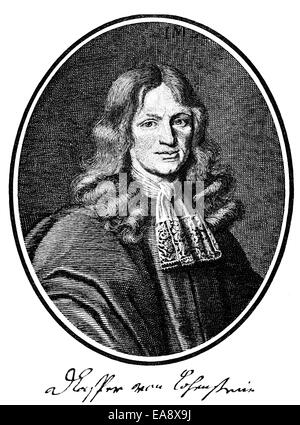 Daniel Casper von Lohenstein ou Caspar, 1635 - 1683, un dramaturge silésien Baroque, avocat, diplomate, poète, Daniel Casper ou Cas Banque D'Images