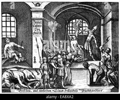 Imprimer Historique, gravure sur cuivre, Daniel Casper von Lohenstein ou Caspar, 1635 - 1683, un dramaturge silésien Baroque, avocat, di Banque D'Images