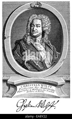 Christian von Wolff ou Chrétien Wolf, 1679 - 1754, l'Allemand polymathe, avocat, mathématicien et philosophe du Enligh Banque D'Images