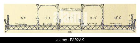 Cette illustration de 1883 présente le pont de New York et de Brooklyn, capturant la conception et la construction du pont, le présentant comme une pièce d'ingénierie emblématique dans l'horizon de New York. Banque D'Images