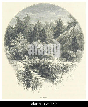 Cette illustration de 1869 (p143) capture une vue sereine de la Ramble, une zone boisée dans Central Park, mettant en évidence son aménagement paysager et son rôle en tant qu'espace de loisirs public à New York. Banque D'Images