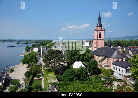 Vue panoramique Eltville et Rhin Hesse Allemagne Banque D'Images