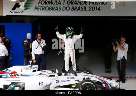 Sao Paulo, Brésil. 09Th Nov, 2014. Sport Automobile : Championnat du Monde de Formule 1 de la FIA 2014, Grand Prix du Brésil, # 19 Felipe Massa (BRA, Williams Martini Racing), alliance Photo © dpa/Alamy Live News Crédit : afp photo alliance/Alamy Live News Banque D'Images