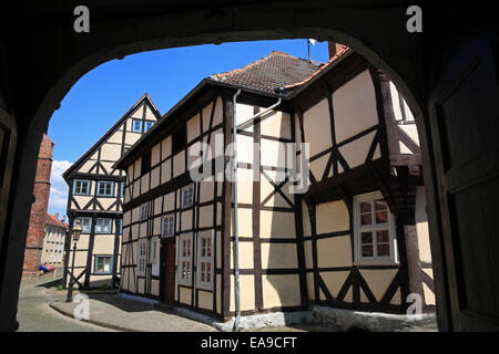 Maisons à colombages à Salzwedel, Altmark, Sachsen Anhalt, Allemagne, Europe Banque D'Images