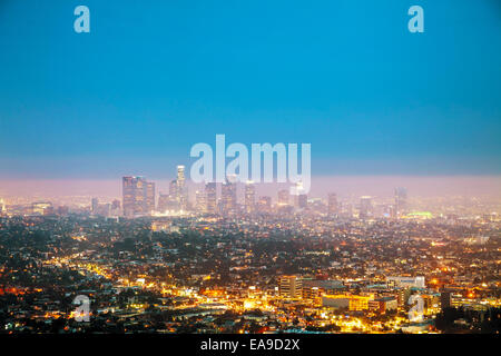 La ville de Los Angeles à la nuit Banque D'Images