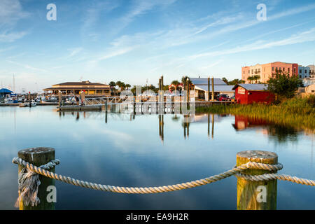 Avis de Fernandina Beach Marina, Amelia Island, Floride Banque D'Images