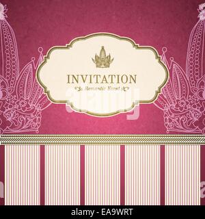 La princesse rétro modèle d'invitation vector illustration Illustration de Vecteur