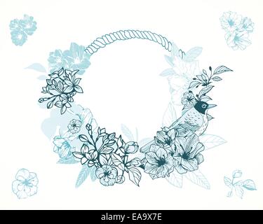 Couleurs pastel cadre floral romantique vector illustration Illustration de Vecteur