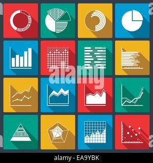 Symbole de notations graphiques et tableaux, l'ensemble des éléments infographie illustration vectorielle isolés Illustration de Vecteur