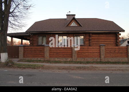 Pays écologique en bois brun style moderne accueil Banque D'Images