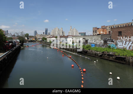 Gowanus Canal Creek site pollué superfund Brooklyn Banque D'Images