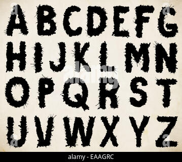 Vector lettres alphabet composé de projections d'aquarelle Banque D'Images