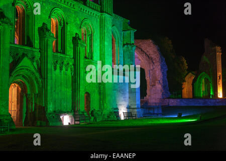 La dame Chapelle de Glastonbury, Somerset, la nuit Banque D'Images