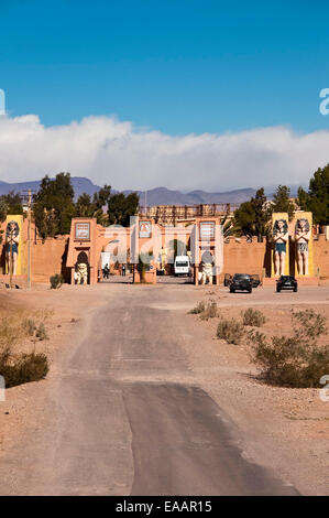 Vue verticale de l'Atlas Corporation Studios à Ouarzazate. Banque D'Images