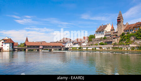 La vieille ville de Bremgarten, près de Zurich, Suisse Banque D'Images