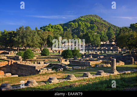 L'Leonidaion sur le site archéologique de l'ancienne Olympia, l'ILEIA ('Elis'), Péloponnèse, Grèce. Banque D'Images