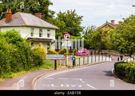 Panneau du village poster pour Creech St Michael, Taunton, Somerset, UK Banque D'Images