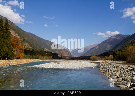 Les rivières de montagne du Caucase. Les aires protégées du Caucase dans le voisinage du village de Dombay Banque D'Images