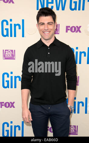 Assister à des célébrités NEW GIRL Saison 3 finale la présélection et de groupe à Zanuck Théâtre sur la FOX. Avec : Max Greenfield Où : Los Angeles, California, United States Quand : 08 mai 2014 Banque D'Images