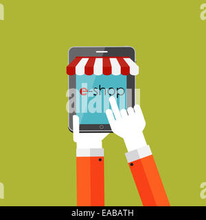 Magasinage en ligne Télévision Concept pour applications mobiles Banque D'Images