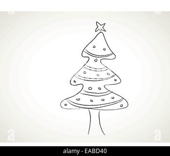 Dessin de l'arbre de Noël Illustration de Vecteur