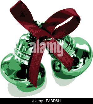 Bell noël avec red bow Illustration de Vecteur