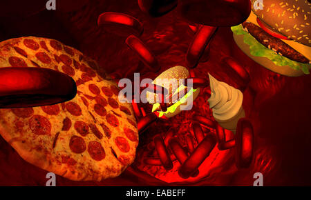 Cholestérol artère bloquée, concept médical Banque D'Images