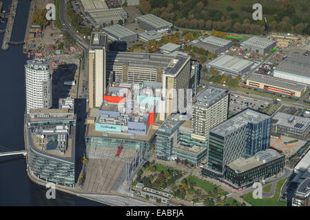 Une vue aérienne de MediaCityUK à Salford, Manchester. De la BBC Banque D'Images