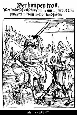 Livre "de la grande fédération luthérienne fool', impression, historique, 1522 par Thomas Murner, 1475-1537, poète et satiriste, humaniste et theolog Banque D'Images