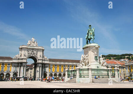 Praça do Comércio (Place du Commerce), ou Lisbonne, Portugal. Banque D'Images