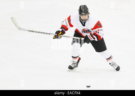 Yokohama, Japon. 11Th Nov, 2014. Kanae Aoki (JPN) : Hockey sur Glace Hockey sur glace IIHF 2015 Womens Qualification Championnat du monde de match de la série entre le Japon 2-1 République tchèque à Shin-Yokohama Skate Center à Yokohama, au Japon . Credit : Ito Shingo/AFLO SPORT/Alamy Live News Banque D'Images