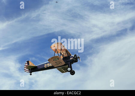 1942 Boeing D75N1 avions acrobatiques sur l'Aérodrome de Bayport Long Island New York Banque D'Images