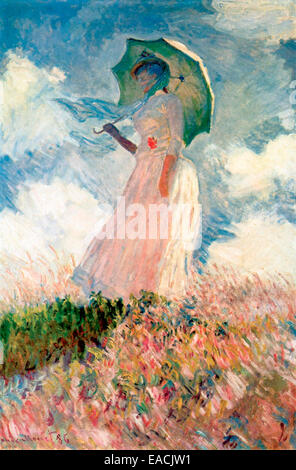 Essai de figure en plein air : la femme à l ombrelle, orienté vers la gauche, 1886. Claude Monet Banque D'Images