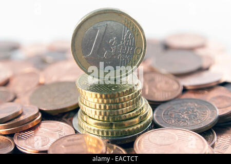 Pièce de 1 Euro l'article sur d'autres pièces en euro Banque D'Images