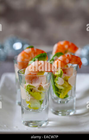 Des cocktails de crevettes Mini Banque D'Images