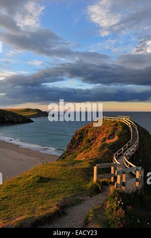 Vue surplombant la plage de la baie de Sango, Durness, Caithness, Sutherland et Easter Ross, Ecosse, Royaume-Uni Banque D'Images