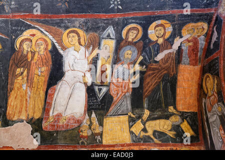 Fresques de l'église St. John's ou Karşı Kilise, église, grotte, Gülşehir Nevşehir Province, Cappadoce Banque D'Images